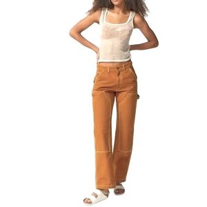 BDG Canvas Carpenter/Cargo Pants High Waist Straight Leg Pumpkin Size 26